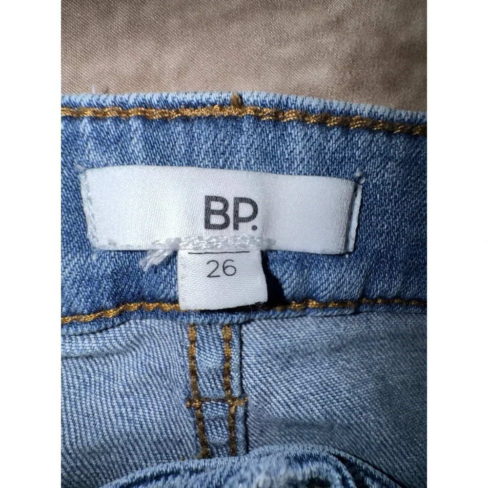 BP Jeans Womens Size 26 Med Blue Wash Raw Hem Stretch Denim Pants